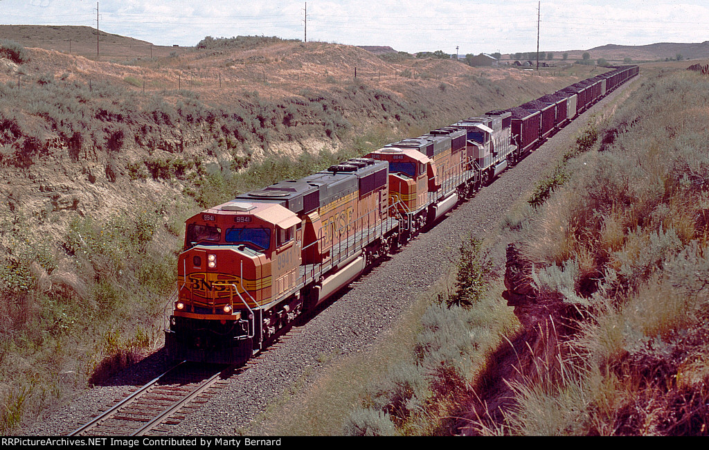 BNSF 9702, 8848, and 9707 Bringing Powder River Basin Coal to the Pacific Northwest